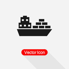 Cargo Ship Icon Vector Illustration Eps10
