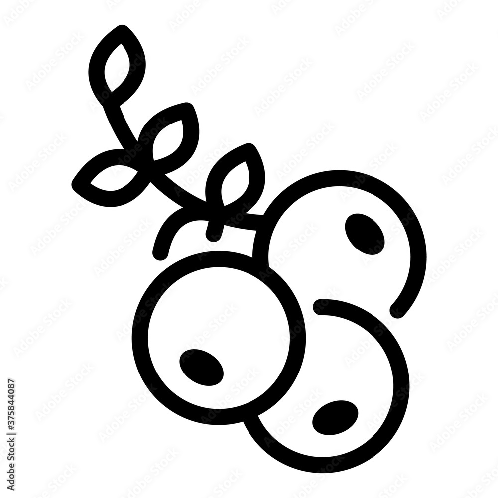 Aufkleber rowan berries icon. outline rowan berries vector icon for web design isolated on white background