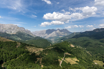 Fototapeta premium Valdeon Valley from Piedrashitas viewpoint in Picos de Europa National Park in Leon, Spain