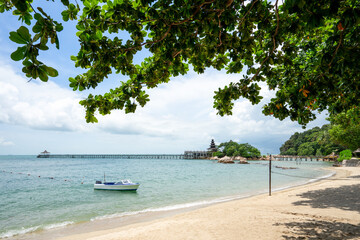 tropical beach with boat at turi beach