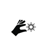 hand with sun icon,vector best flat icon.