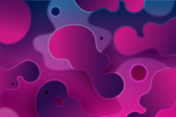 Fototapeta na wymiar A multicolored composition of a purple hue with oval abstract shapes and circles