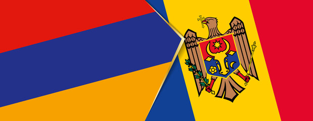 Armenia and Moldova flags, two vector flags.
