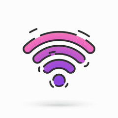 Wifi line color icon. Vector Illustration