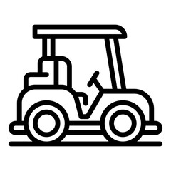 Electric golf cart icon. Outline electric golf cart vector icon for web design isolated on white background
