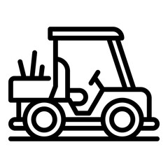 Golf vehicle icon. Outline golf vehicle vector icon for web design isolated on white background