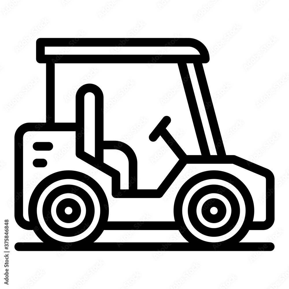 Poster golfer cart icon. outline golfer cart vector icon for web design isolated on white background