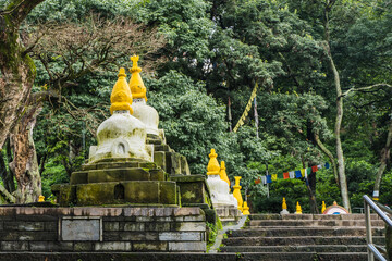 Several small stupas with 