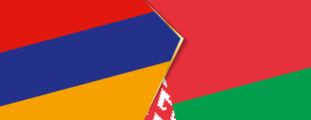 Armenia and Belarus flags, two vector flags.