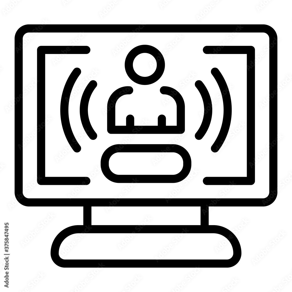 Poster call with video icon. outline call with video vector icon for web design isolated on white backgroun