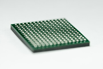 BGA (Ball Grid Array) IC Macro Close-up photo on an Iscolated Background