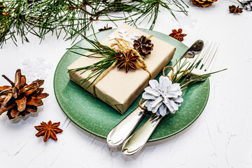 Christmas or New Year table setting