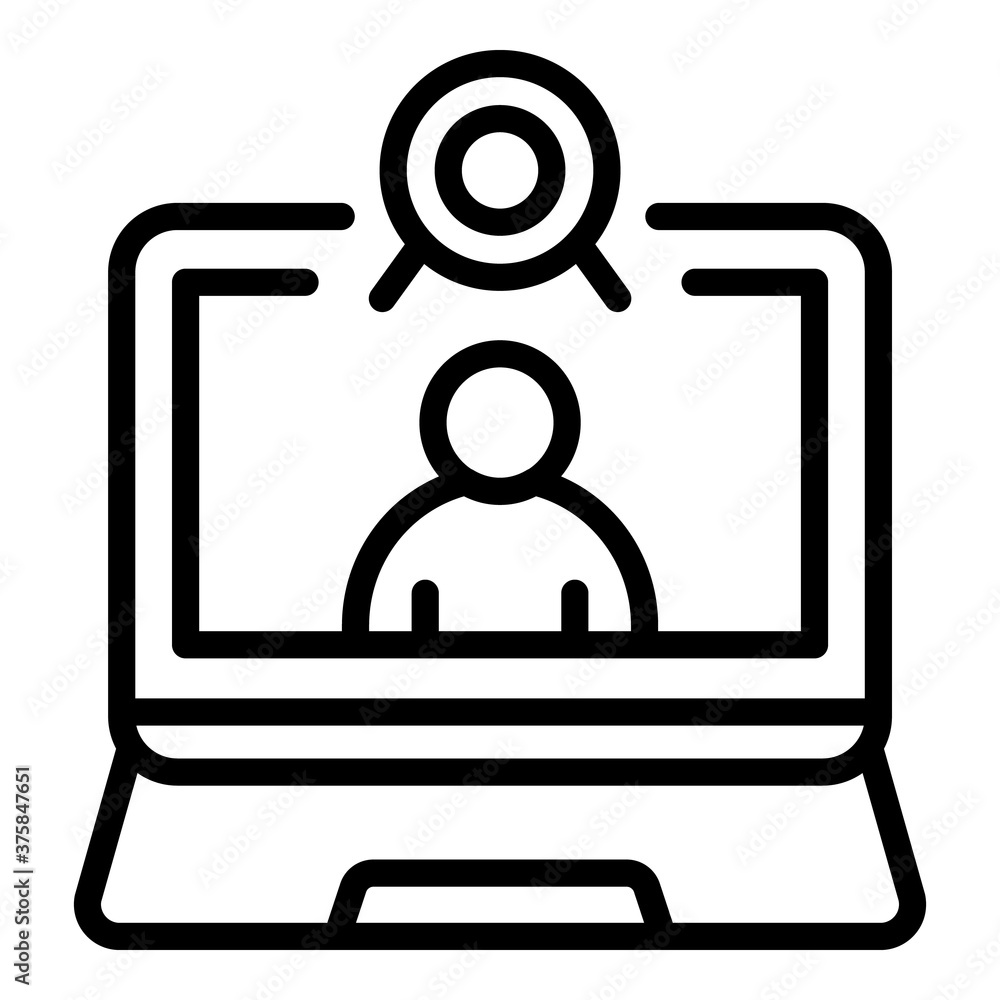 Poster webcam call icon. outline webcam call vector icon for web design isolated on white background