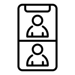 Facetime chat icon. Outline facetime chat vector icon for web design isolated on white background