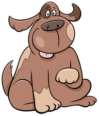 cartoon sitting spotted dog funny animal character