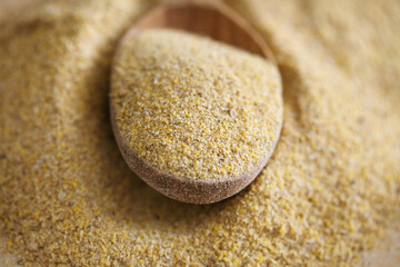 Top view of bowl with mustard powder