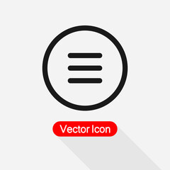 Equal Icon, Equivalent Icon Expand Menu Icon Vector Illustration Eps10