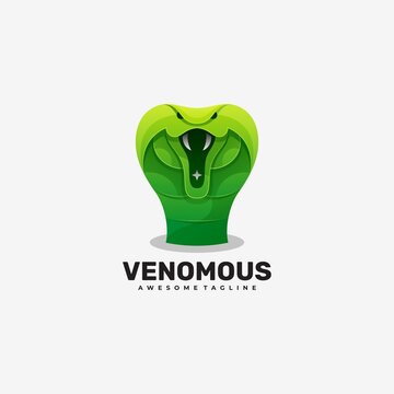 Vector Logo Illustration Venomous Gradient Colorful Style.