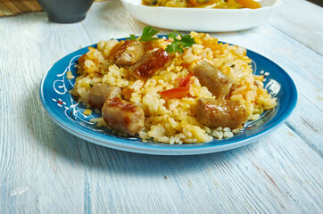 Sausage  squash risotto