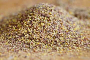 A Wooden Bowl Full of Ground Flax Seeds