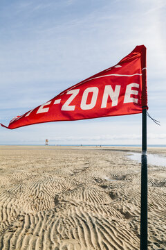 Red flag in a danger kite launching area