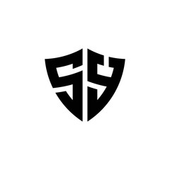 Obraz premium SY monogram logo with shield shape design template