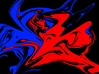 dark red and blue abstract watercolor pattern luxury and geometric fluid liquid color ink on black.