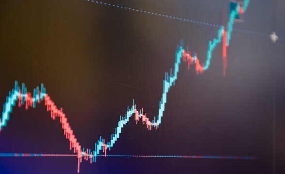 Uptrend graph on the stock market or forex trading platform.