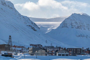 Longyearbyen, Spitsbergen, Svalbard in winter