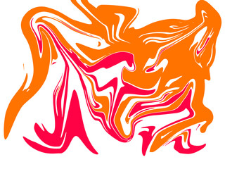 abstract orange and dark pink watercolor pattern luxury fluid liquid color ink on white.