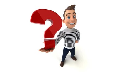 Fun 3D cartoon man with alpha channel