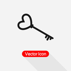 Heart Key Icon Vector Illustration Eps 10