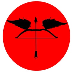 bow arrow wings black color red color
