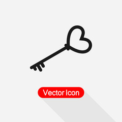 Heart Key Icon Vector Illustration Eps 10