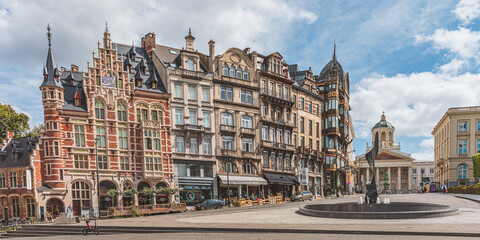 Fototapeta premium Historic gable houses on Mont des Arts in Brussels