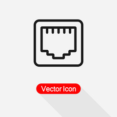 Lan Network Icon, Network Input Icon Vector Illustration Eps10