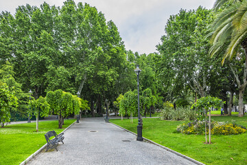 View of Cordoba Agricultura Gardens (Jardines de la Agricultura, 1866). Agricultura Gardens -...