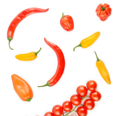 Сollection vegetables isolated on a white background.