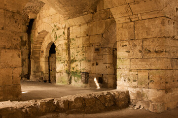 Crac de chevalier Syria 2009 interior the best-preserved of the Crusader castles - obrazy, fototapety, plakaty