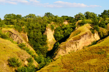 beautiful green ravines, rocks, mountains