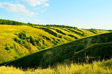 
beautiful green ravines, rocks, mountains