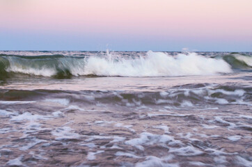 seashore with big waves