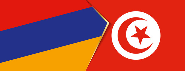 Armenia and Tunisia flags, two vector flags.