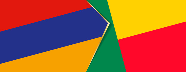 Armenia and Benin flags, two vector flags.