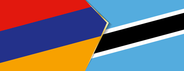 Armenia and Botswana flags, two vector flags.