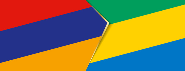 Armenia and Gabon flags, two vector flags.