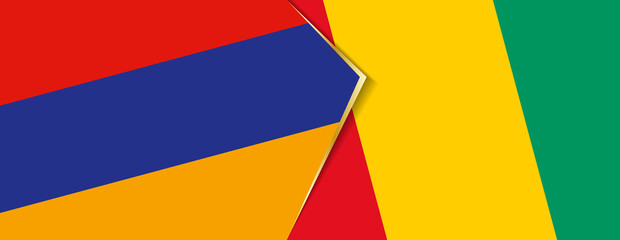 Armenia and Guinea flags, two vector flags.