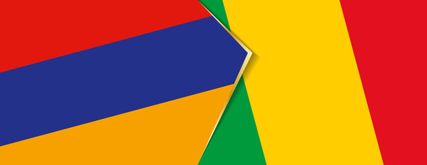 Armenia and Mali flags, two vector flags.