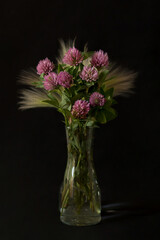 Flower arrangement on a black background