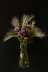 Flower arrangement on a black background